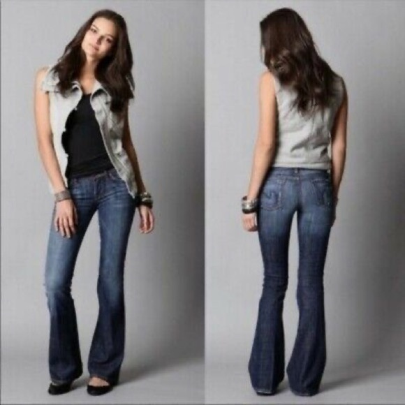3/$30 _ CITIZENS OF HUMANITY | Y2K Ingrid 002 Dark Wash Low Waist Flare Jeans 25 - Picture 2 of 11
